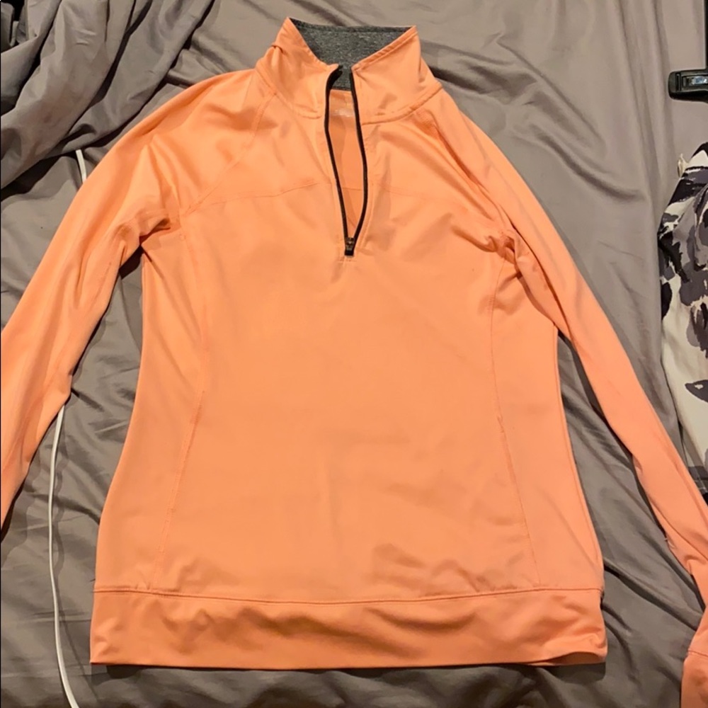 Neon orange size small half zip up long sleeve